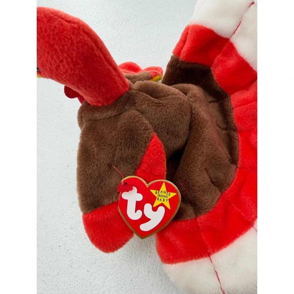 Ty Beanie Babies Gobbles Turkey Plush 1996 Vintage Thanksgiving Brown Red 9 inch